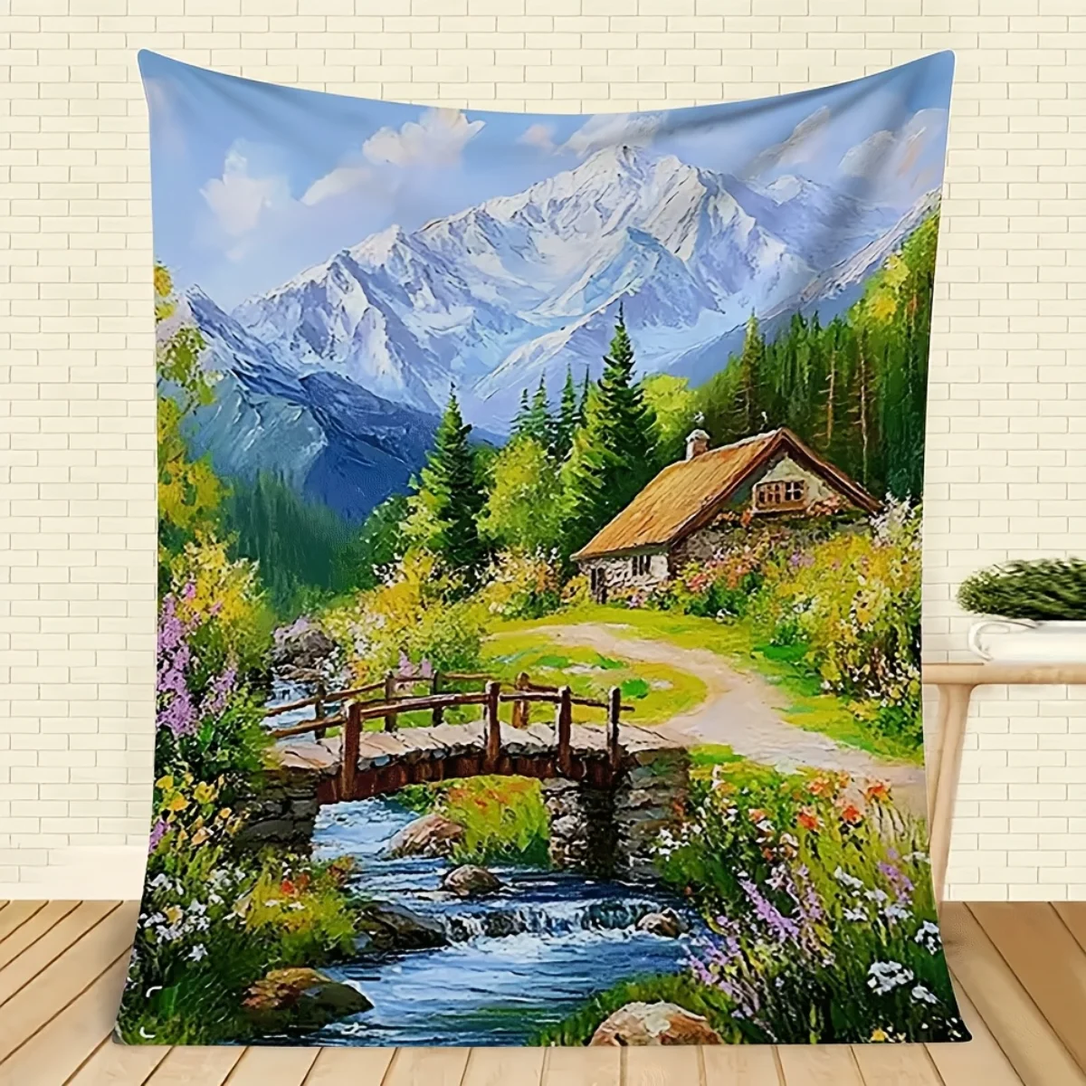 Soft Flannel Landscape Patterned Blanket