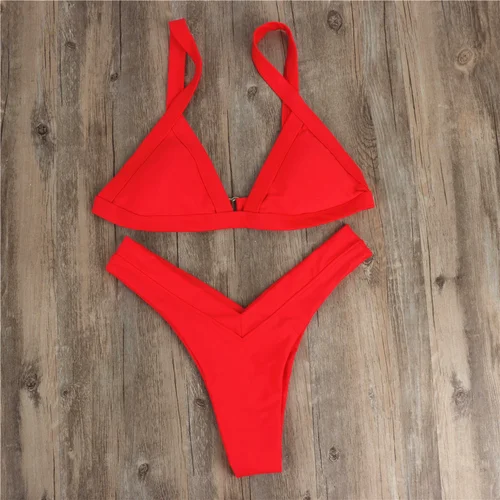 Imagen 1 del producto Bikini Sexy Tangas con realce para mujer, traje de baño triangular de dos piezas Y2K, trajes de playa, traje de verano, conjunto de Bikinis para nadar