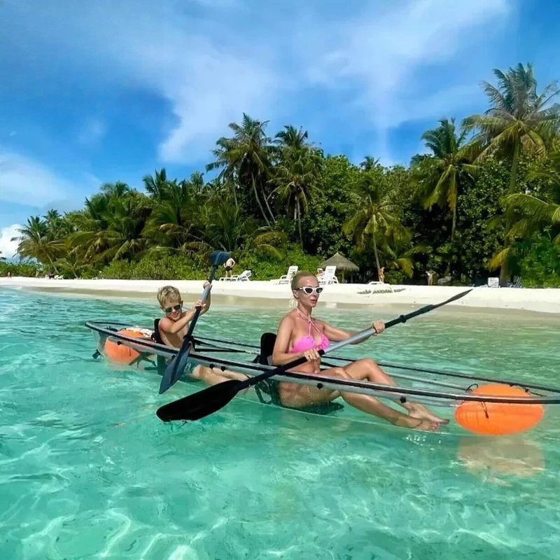 Hot-Selling Transparent Boat for Photography Scenic Spot Sightseeing Fully Transparent Crystal Glass Rowing Pool Boat for