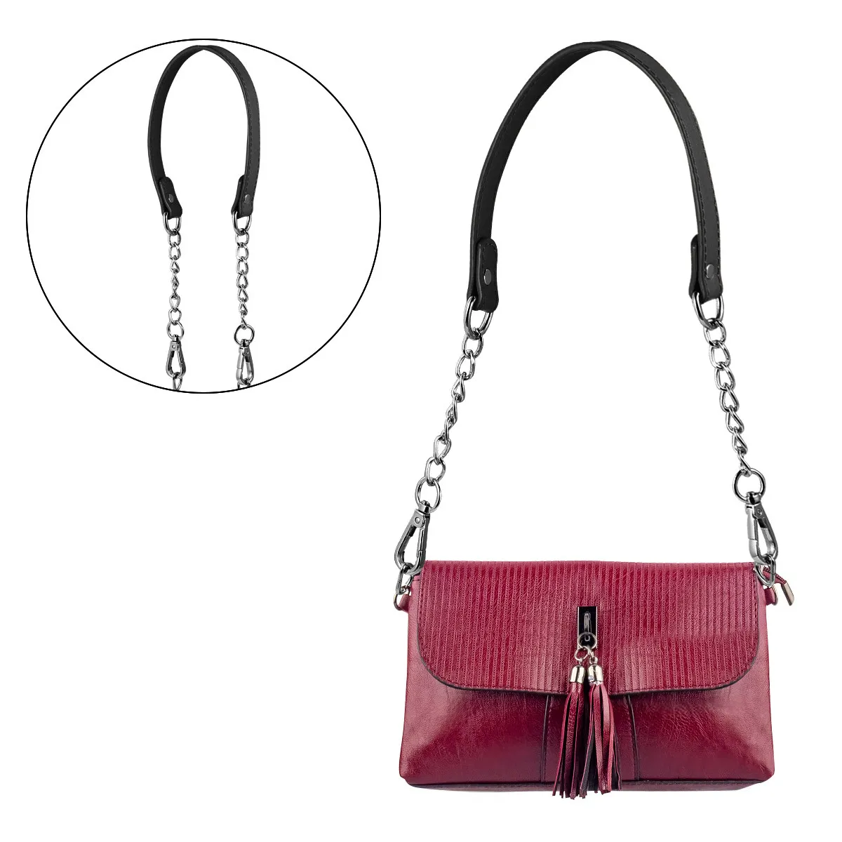 

2 шт. цепочки для сумок, ремешки для сумок, декоративные аксессуары для кошельков, металлические застежки из ПУ, материалы для рукоделия, сменные детали для сумок