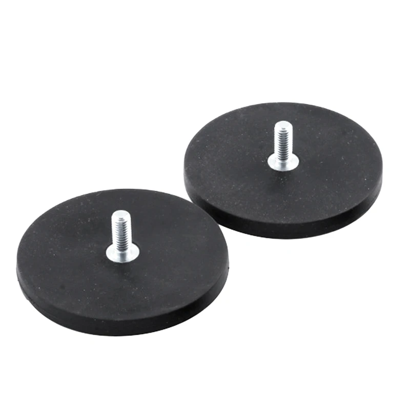 2Pcs Strong Magnetic Magnet Round Coated Base M4 M5 Mount For SLR Camera Car Roof LED Light Bar Holder 88Mm