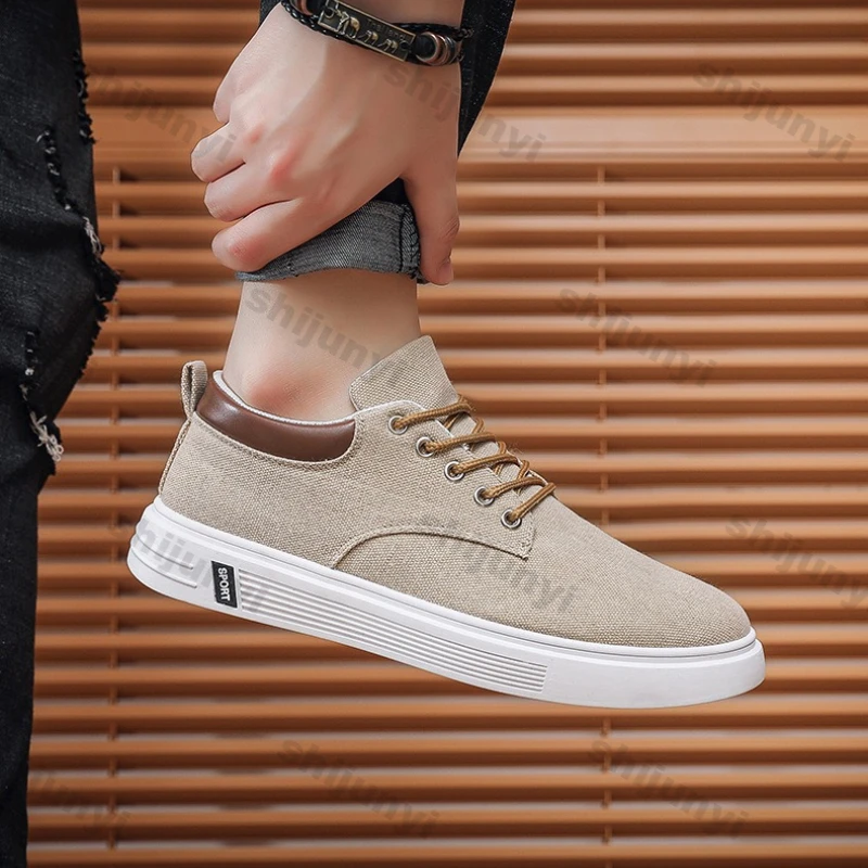 

Удобные повседневные спортивные кроссовки с мягкой подошвой, летняя мода, новинки, мужские кеды из канваса, нескользящие, износостойкие, на платформе
