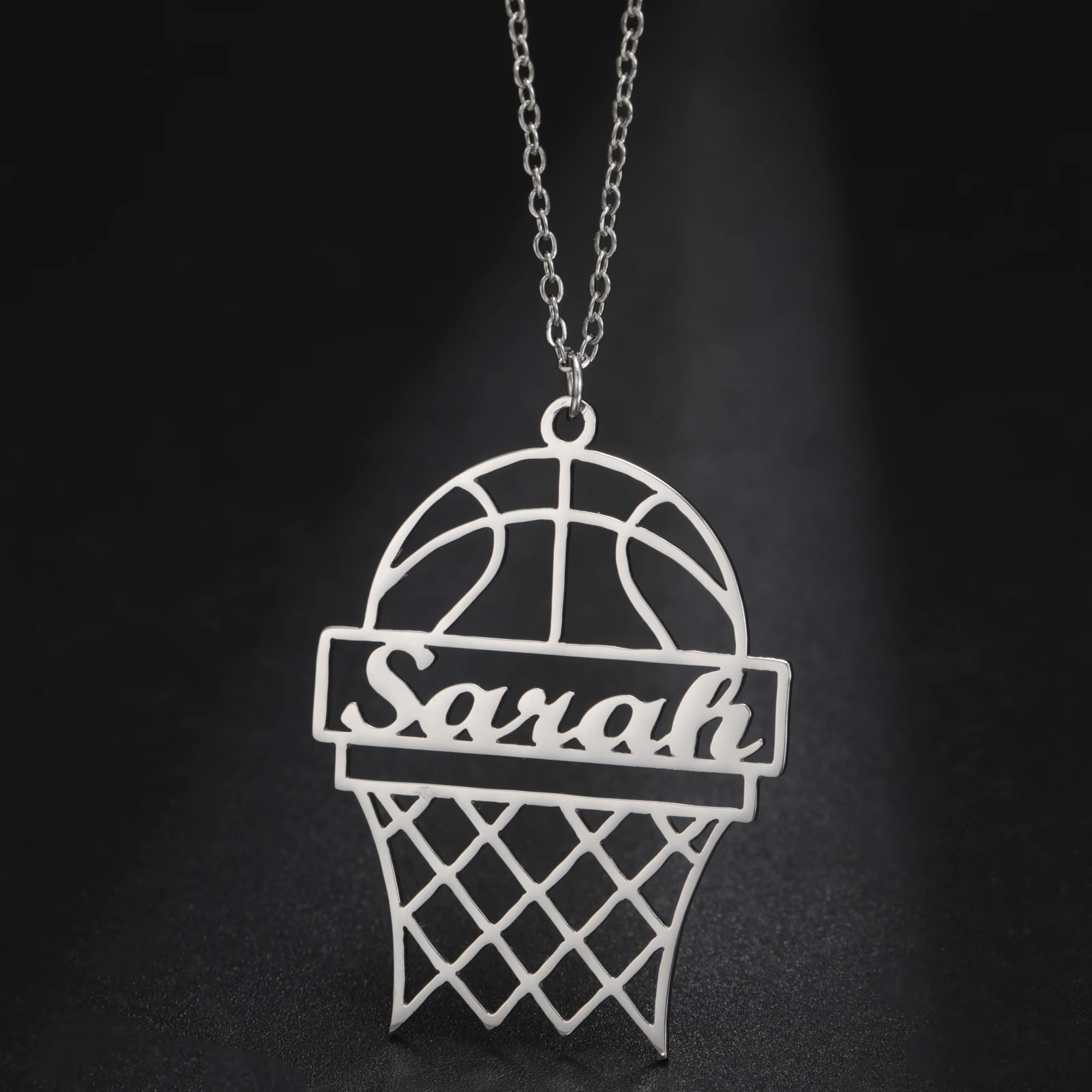 Ball Basketball Necklace Soccer Football Baseball Personalized Name Pendant Gift For Women Men Stainless Steel Chain Jewelry