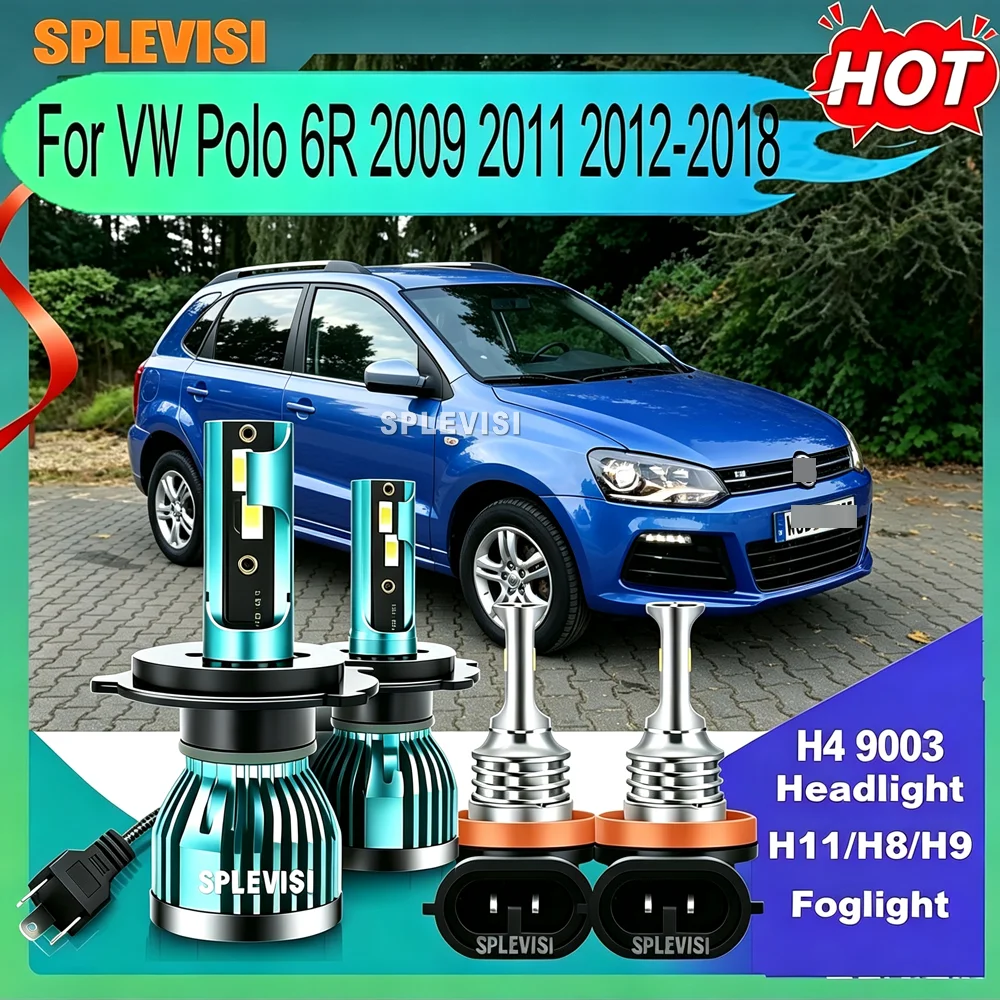 9003 H11 Headlight Foglight Lifespan 60000hrs Waterproof IP68 For VW Polo 6R 2009 2010 2011 2012 2013 2014 2015 2016 2017 2018