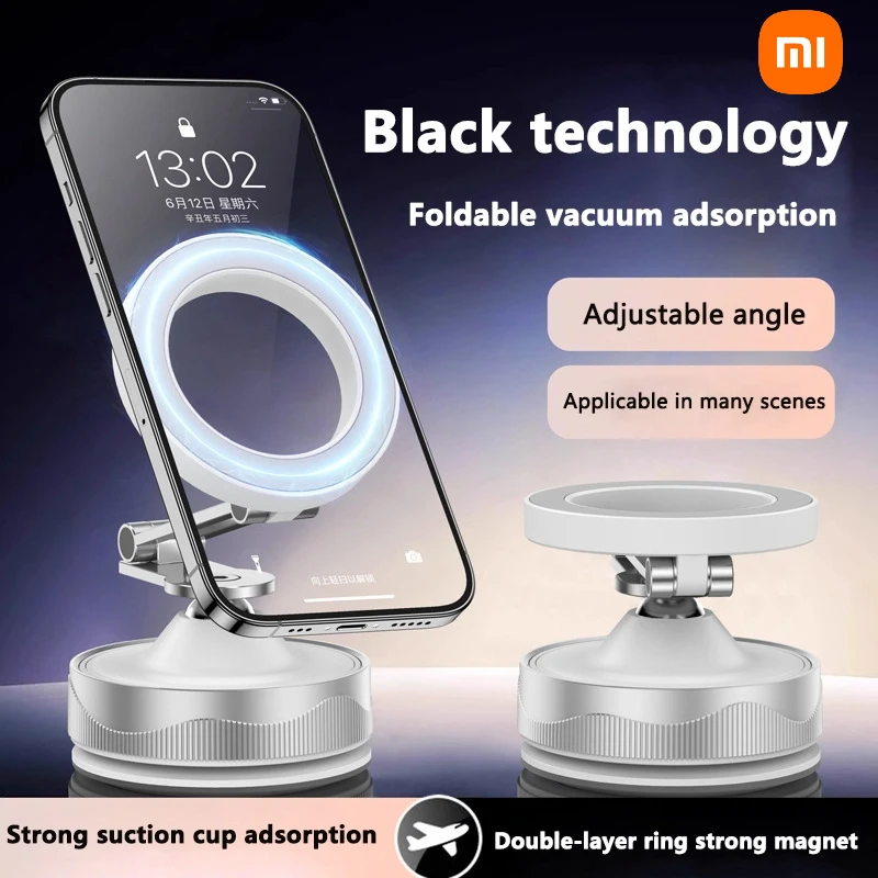 

Xiaomi Magnetic Car Phone Holder 360 Degree Rotation Alloy Vacuum Suction Phone Bracket Triple Foldable Dashboard GPS Navigation