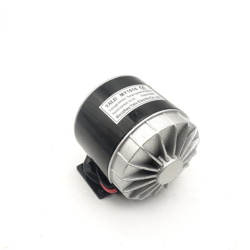 Made in China Crazy Selling Pulley Belt Drive Electric Motorcycle Motor MY1016 350W 24V Brush DC Motor for Scooter Skateboard