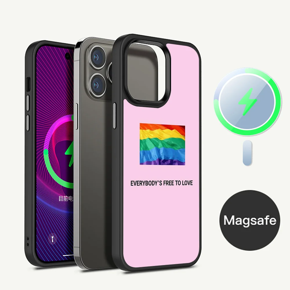 

Gay Lesbian LGBT Rainbow Pride Phone Case Magnetic Case For iPhone 14 13 12 11 15 Pro Max Plus Mini For Magsafe Wireless Charge