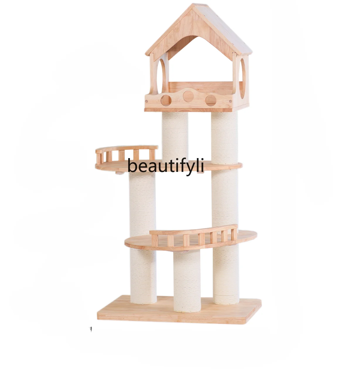 Solid Wood Cat Climbing Frame Villa Four Seasons Cat Tree Scratch Board Pet Toy Cat Scratch Trees