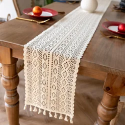 Table Runner Nordic Crocheted Lace Cotton Bohemian Style Table Runners With Tassels Dining Wedding Home Table Decoration