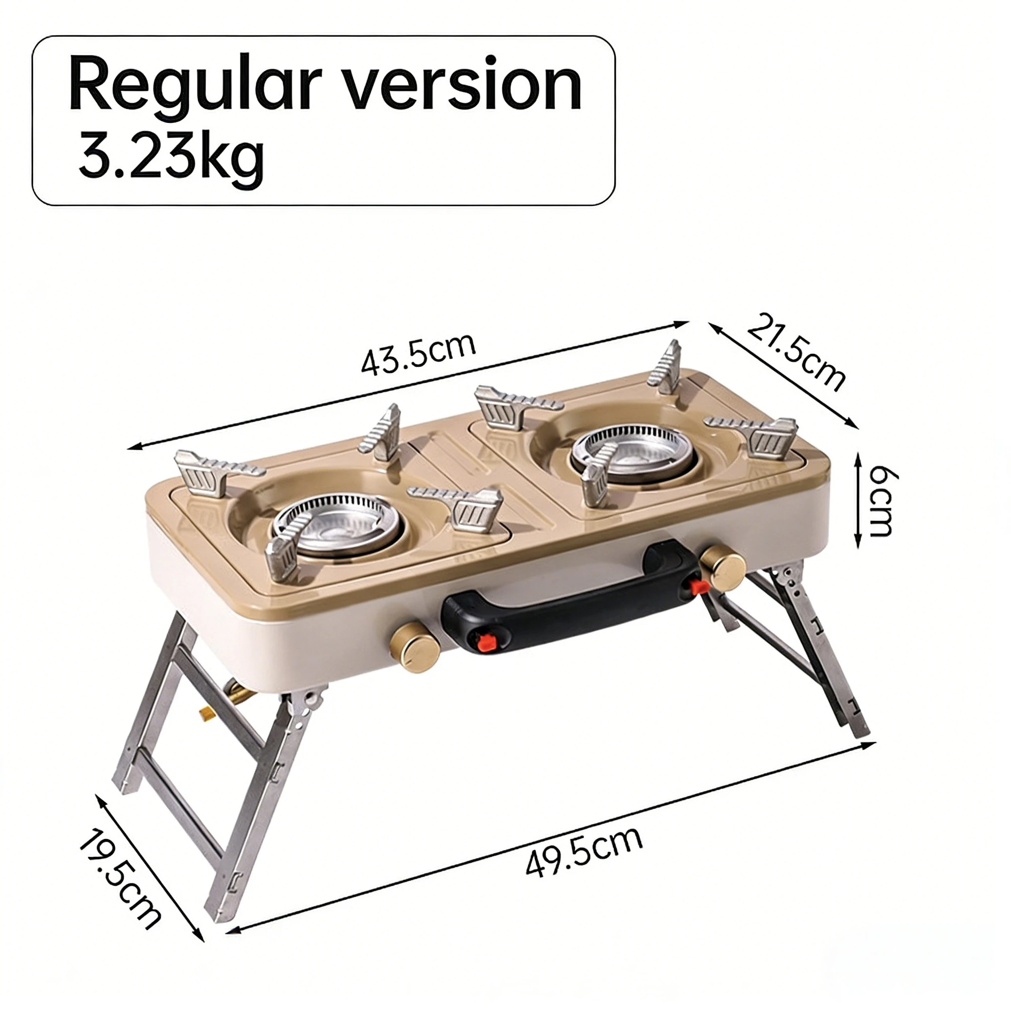 2026 Lightweight Split Metal Portable 2 Burner Stove Grill Adjustable Burners Manual Piezo Ignition Butane Fuel Easily All