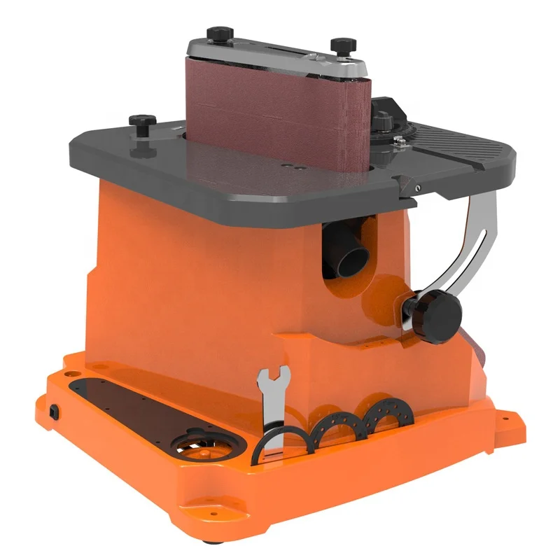 Household Mini Multi-function Electric Belt Sander Aluminum Table Vertical Drum Belt Oscillating Spindle Bench Sanding Machine