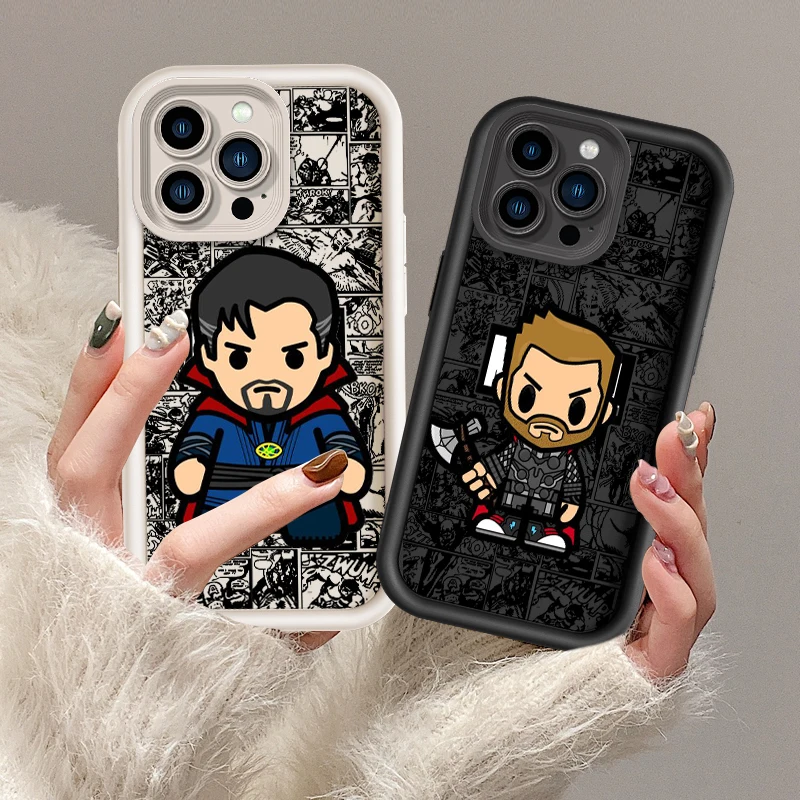 Thor Superhero Avengers Cute Eye Ladder For Apple iPhone 15 14 13 12 11 XS XR X Pro Max Plus Cover Phone Case