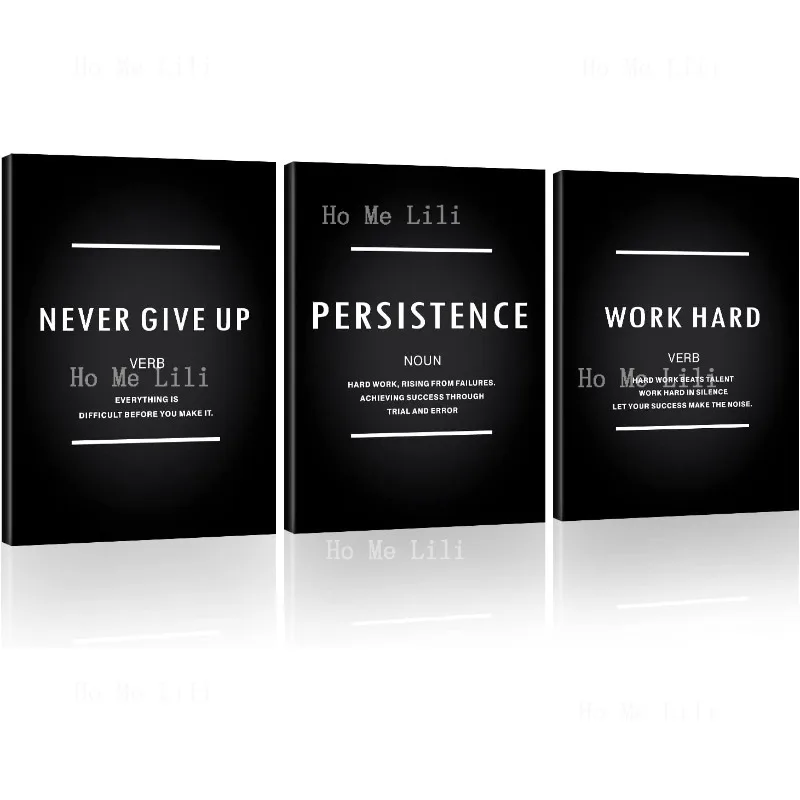 Impression de motivation jamais abandonner toile Art Inspiration travail sans cadre dur persistance citations rappel décor positif