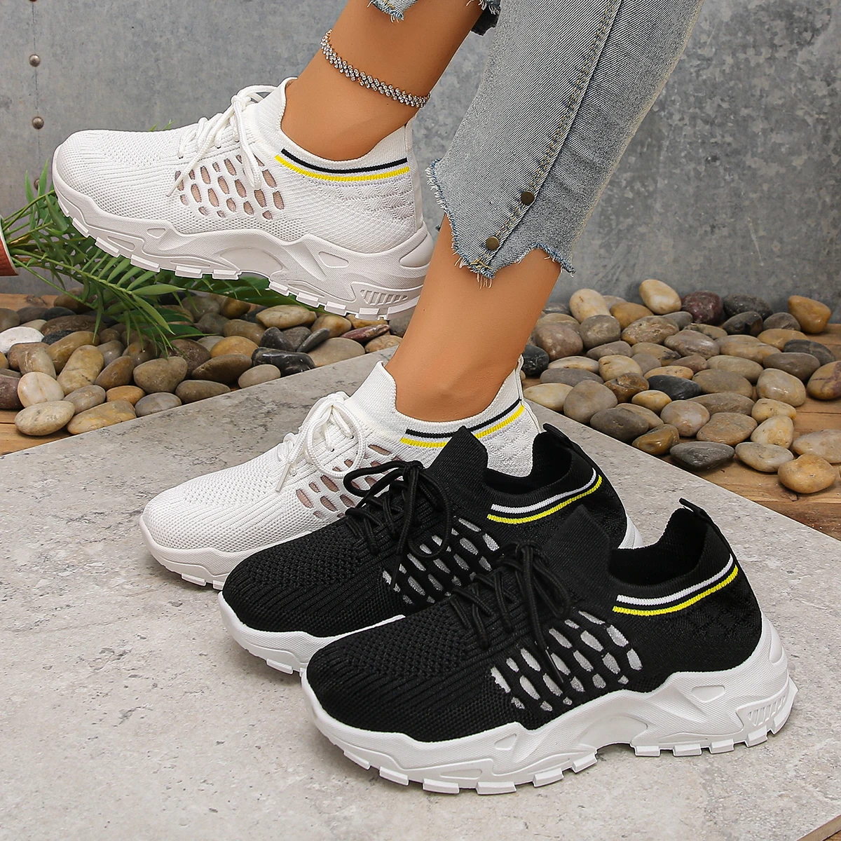 Women Mesh Shoes Fashion Casual Leisure Sneakers Women Comfortable Breathable Mesh Sports Shoes Spring Autumn Outdoor Sneakers