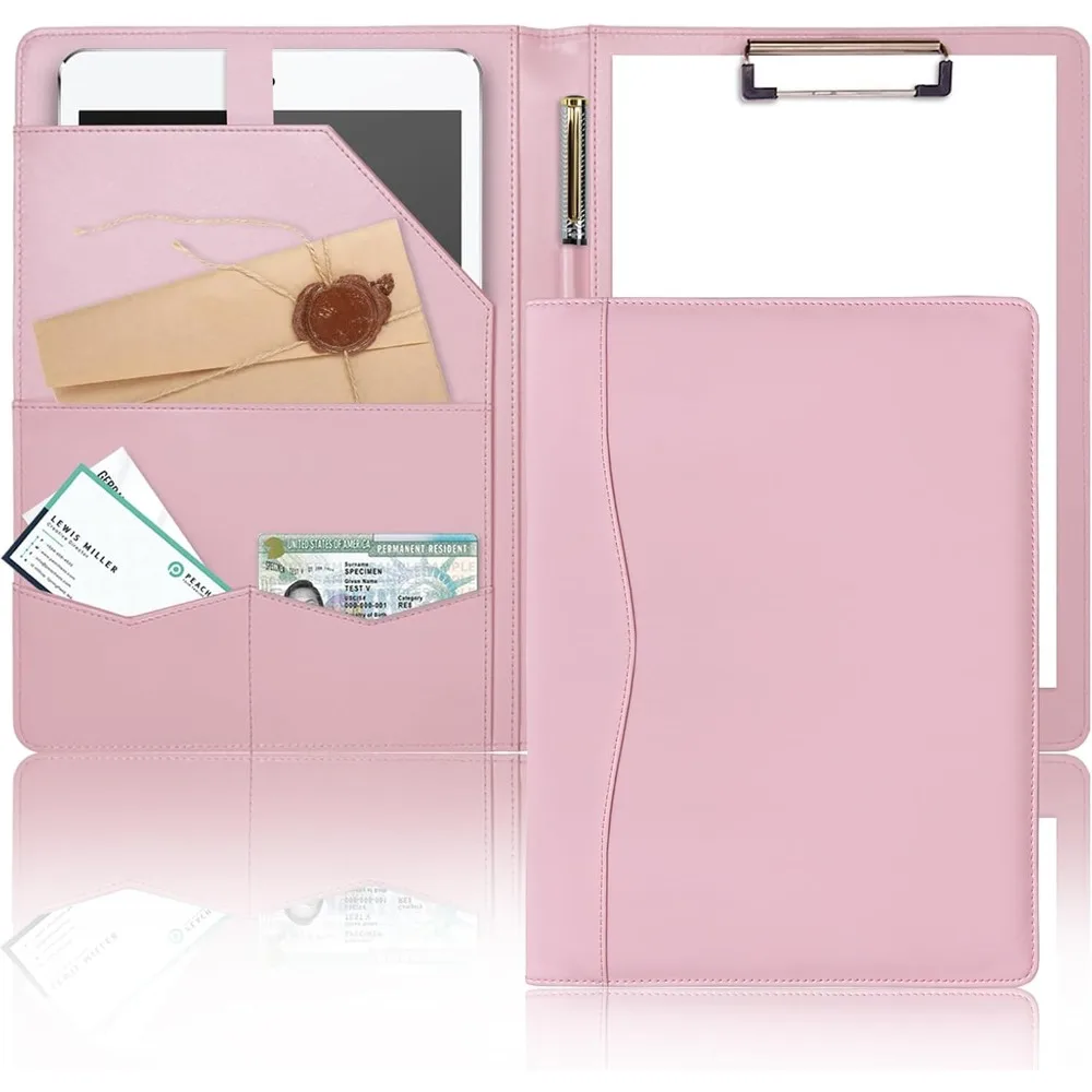 

Папка-портфель Padfolio, кожаная папка-буфер обмена, портфель, переплет с крышкой, коричневая папка с карманами, складывающаяся