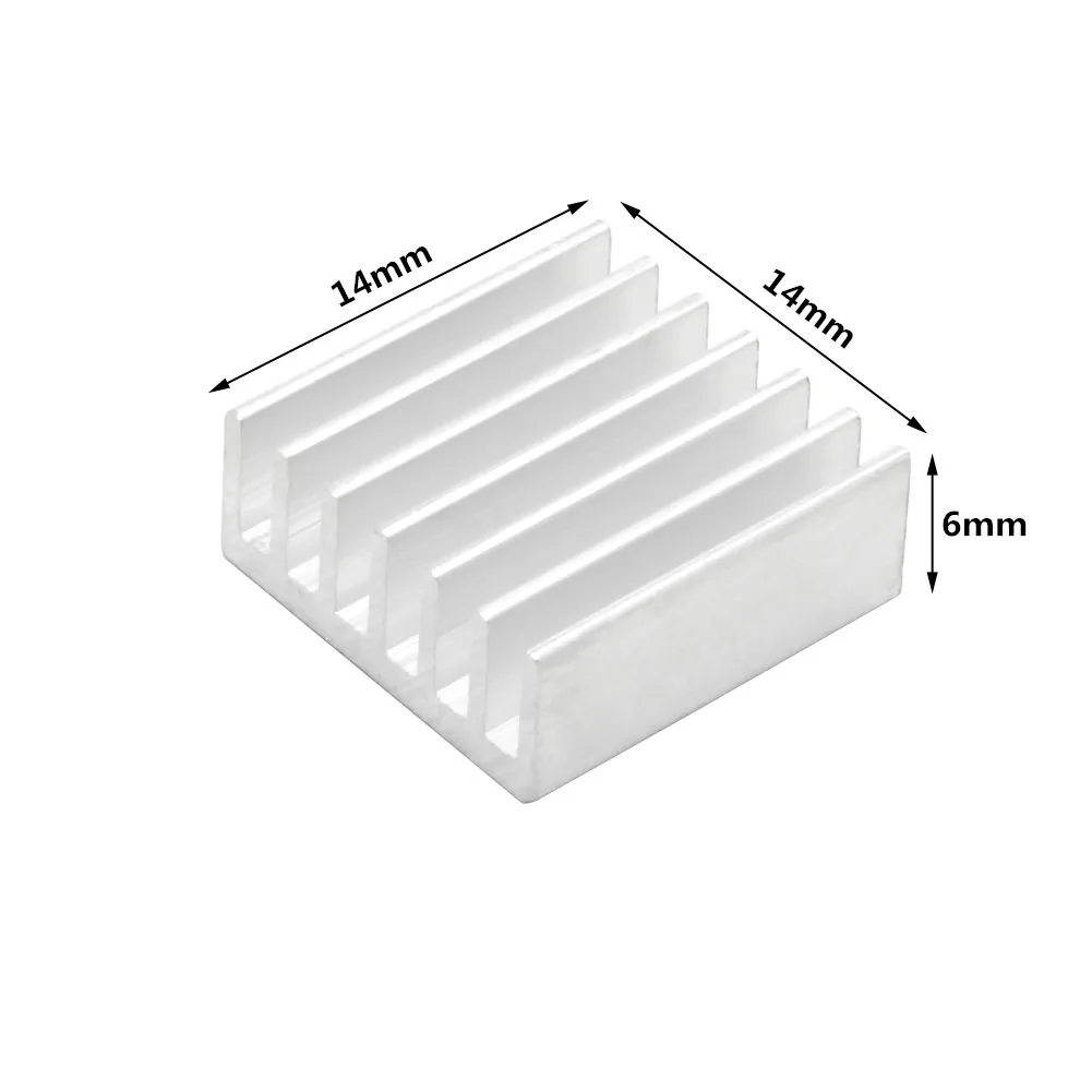 14x14x6 مللي متر 30 قطعة مبادل حراري من الألومنيوم بالوعة الحرارة المبرد التبريد ل التوت الإلكترونية بي رقاقة IC مع الحرارية شريط موصل