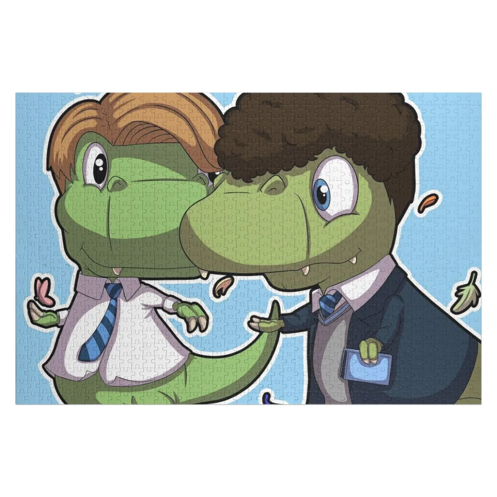 

Charlie and Nick Dino version Heartstopper Dinosaur Jigsaw Puzzle Woods For Adults Custom Child Puzzle