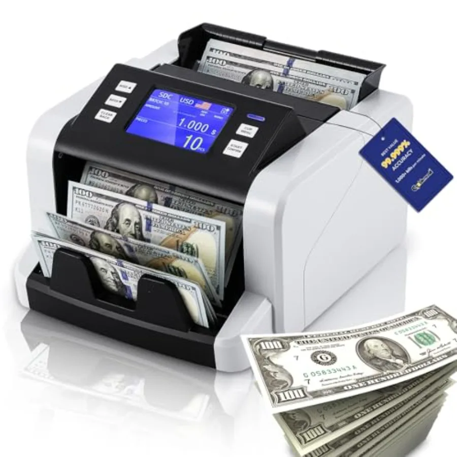 

Счетчик банкнот с сенсорным экраном для смешанных номиналов, 1500 купюр/мин, с УФ/МГ/ИК/ДД детекцией, поддержка нескольких валют