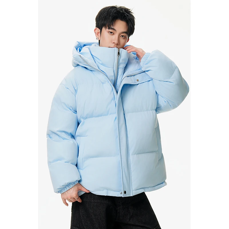 Winter Thick Parkas Men Jackets Fashion Fake-2Pieces Loose Casual Men's Hooded Jacket Simple Warm Cotton Padded Coats Man 5XL-M