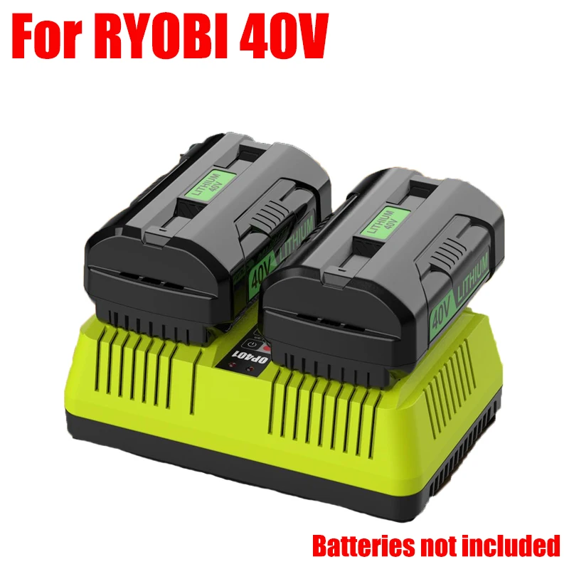 

Portable Lithium Battery Charger Replacement Charger Compatible with For RYOBI 40V Li-ion Batteries OP401 Dual-Port Fast Charger