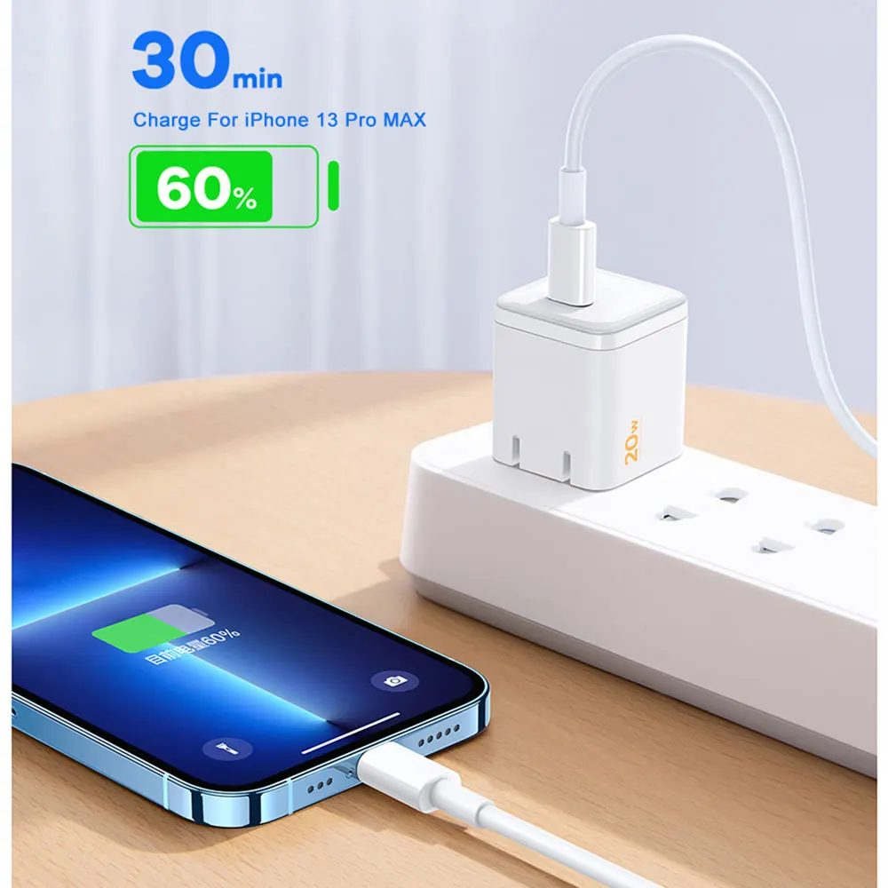 1Pcs PD 20W Fast Charging USB C Cable For Apple iPhone 14 13 12 11 Pro Max Plus XS Fast Charger Type C Data Line Cable