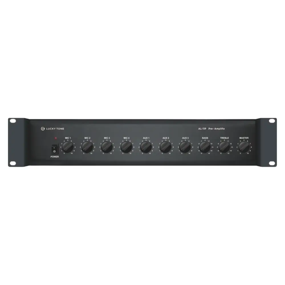 

PA system versatile pre amplifier Analog Public address amplifier with 9 inputs and mute function