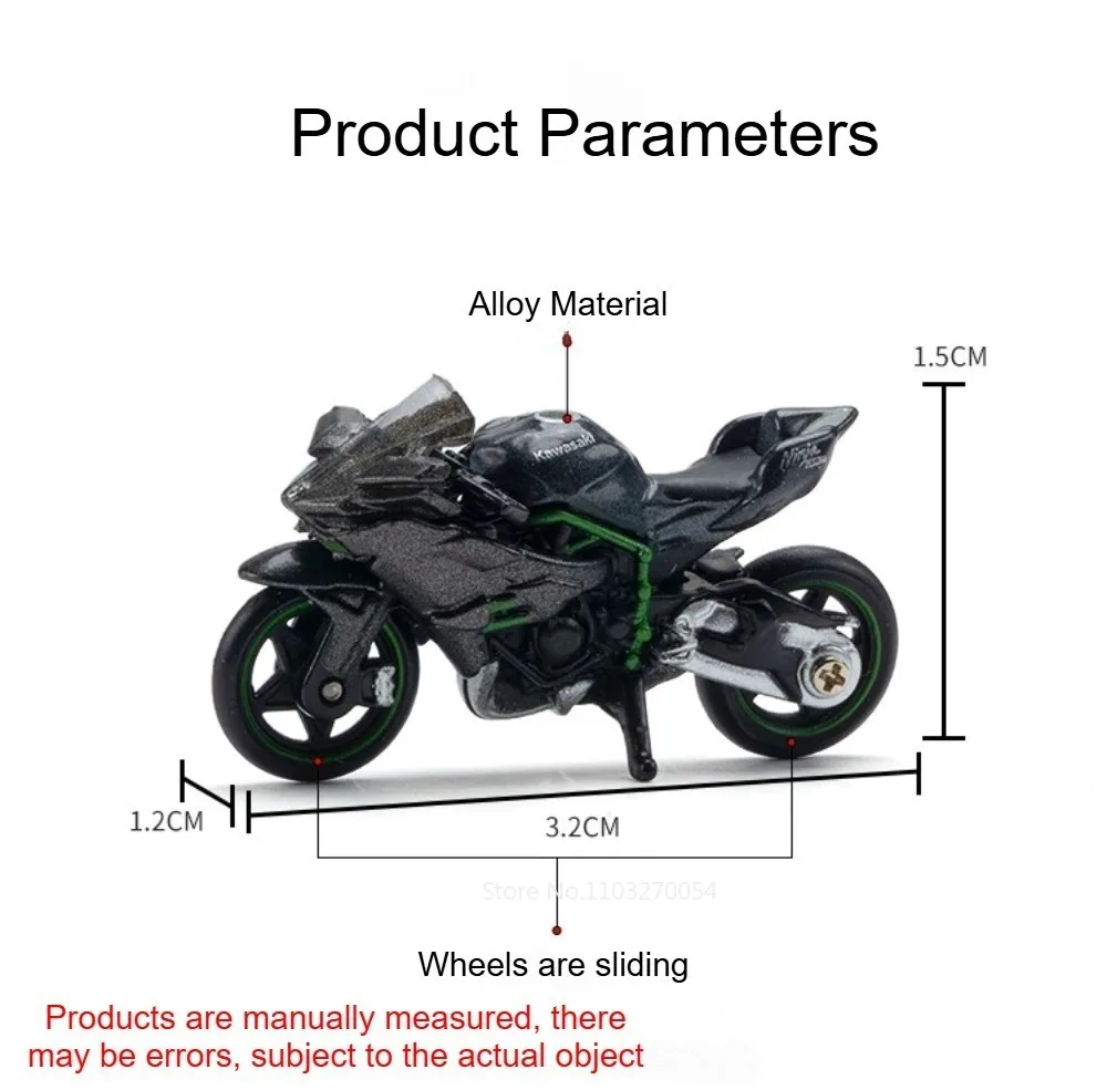 1:64 Kawasaki H2R Druckguss-Modell Legierung Spielzeugauto Miniatur-Motorrad Exquisites Modell mit Gleitenden Rädern Motorrad-Freundgeschenk – Detail 2
