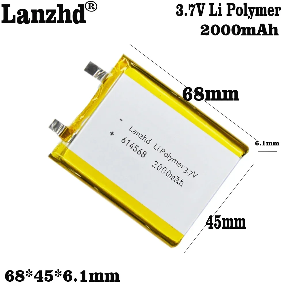 

1-12pcs 614568 3.7V Li Polymer LiPo Battery Pack For Notebook E-book tablet pc laptop power bank video game GPS AA-PLAN6AR