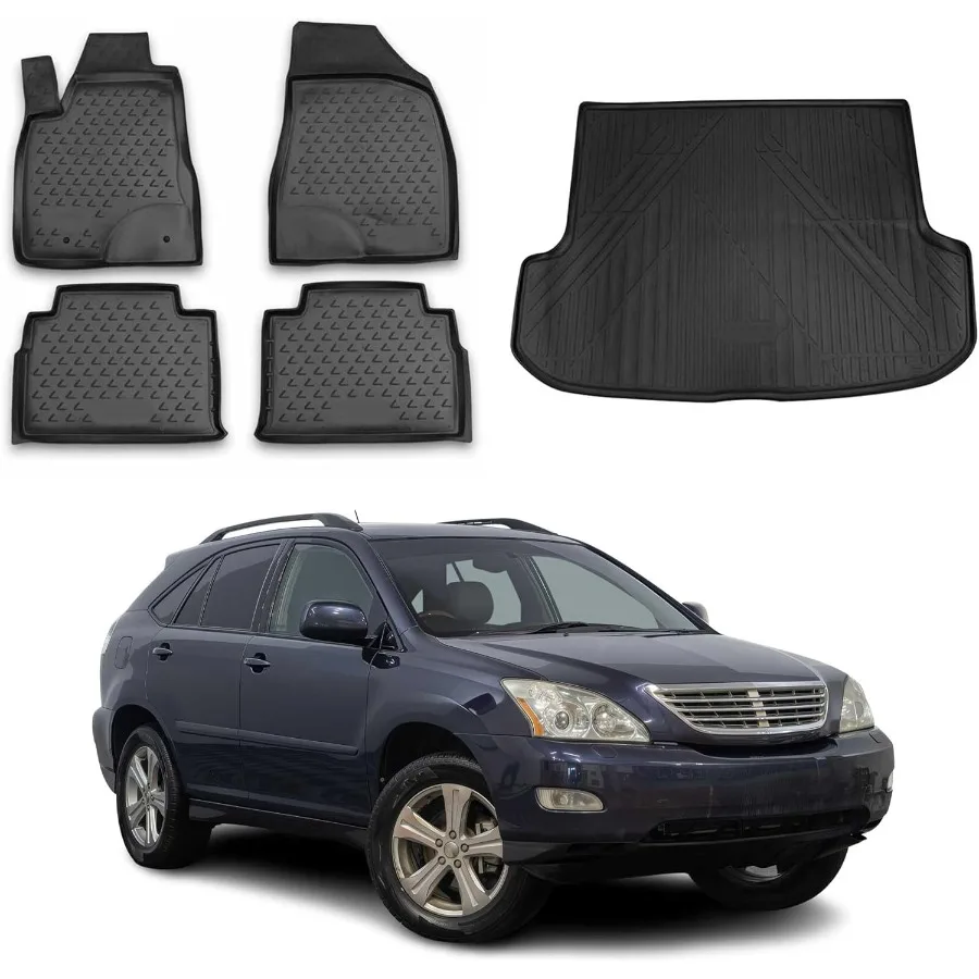 

OMAC Custom Floor Mats and Cargo Liners for Lexus RX350 2007-2009 Black 5 Pcs
