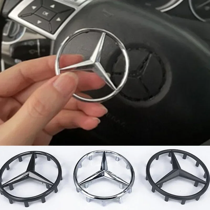 52/58mm ABS Car Steering Wheel Emblem with Pins Cover for Mercedes Benz AMG A63 W166 W212 W213 W246 W176 W177 W205 C180 C63 W167