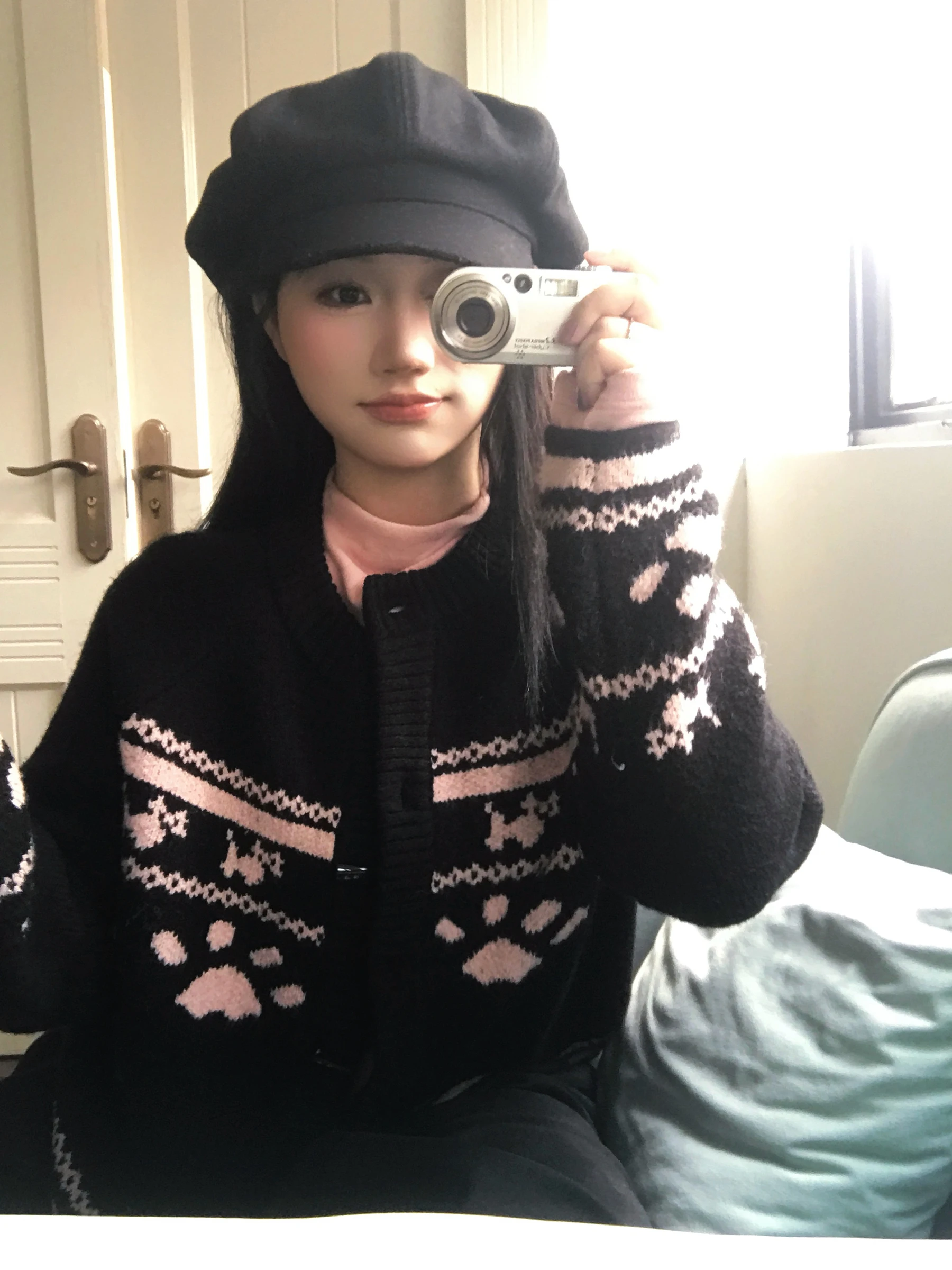 

Женский вязаный свитер Manu Winter: свободный крой, мягкий, уютный, открытый кардиган в винтажном стиле, с длинными рукавами, круглым вырезом, теплая верхняя одежда