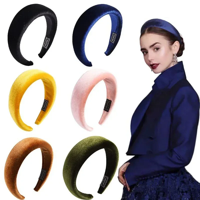 2024 Women Thick Sponge Bezel Velvet Vintage Head Band Lady Hoop Wide Hairbands Woman Headbands Korean Girls Hair Accessories