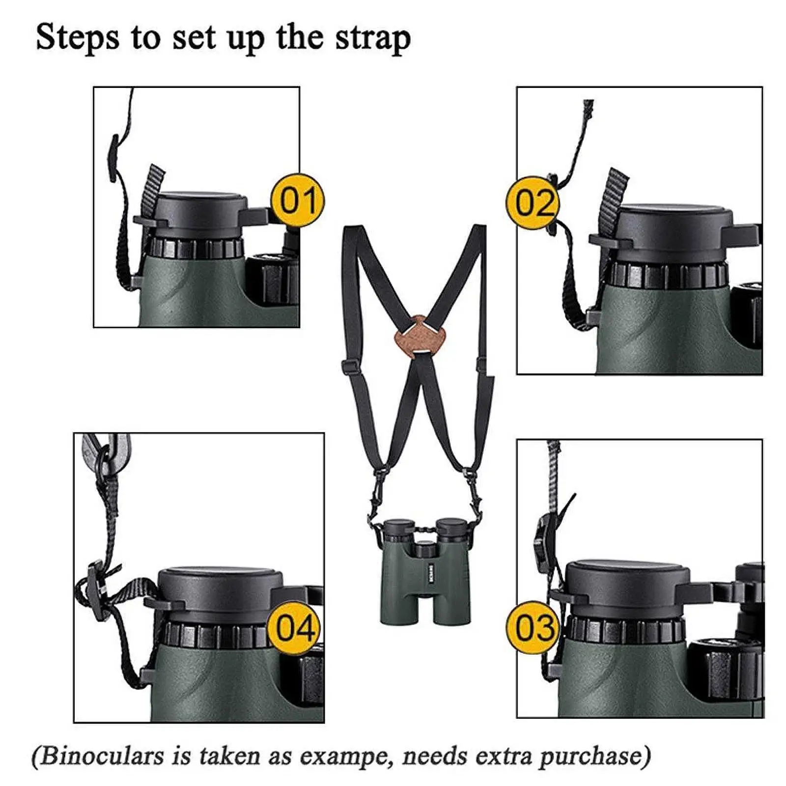 Nylon Binoculars Harness Ergonomic Crossbody Strap for Hiking Traveling Birdwatching Accessories