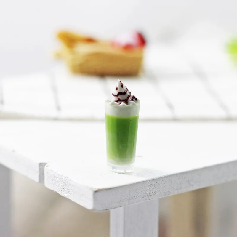 1:12 Simulazione Matcha Purè di Patate Budino di Latte Ob11 Modello Figurine Ins Fotografia Puntelli Casa di Bambola In Miniatura Accessori Giocattoli