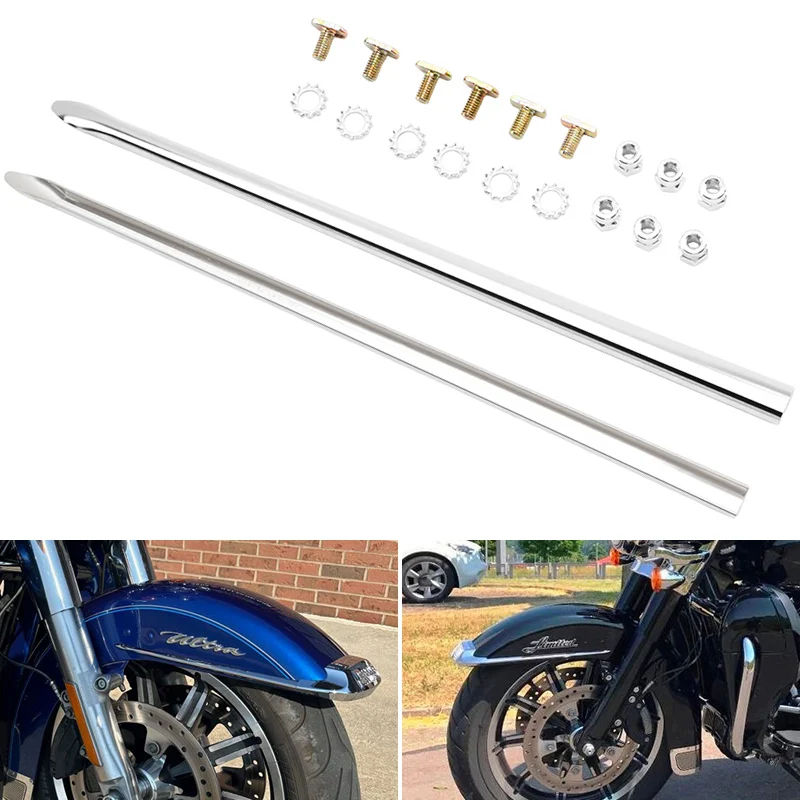 

Хромированное переднее крыло мотоцикла, отделка копья, комплекты брызговиков для Harley Touring Road King Electra Glide1982-2023 Softail 1986-2017