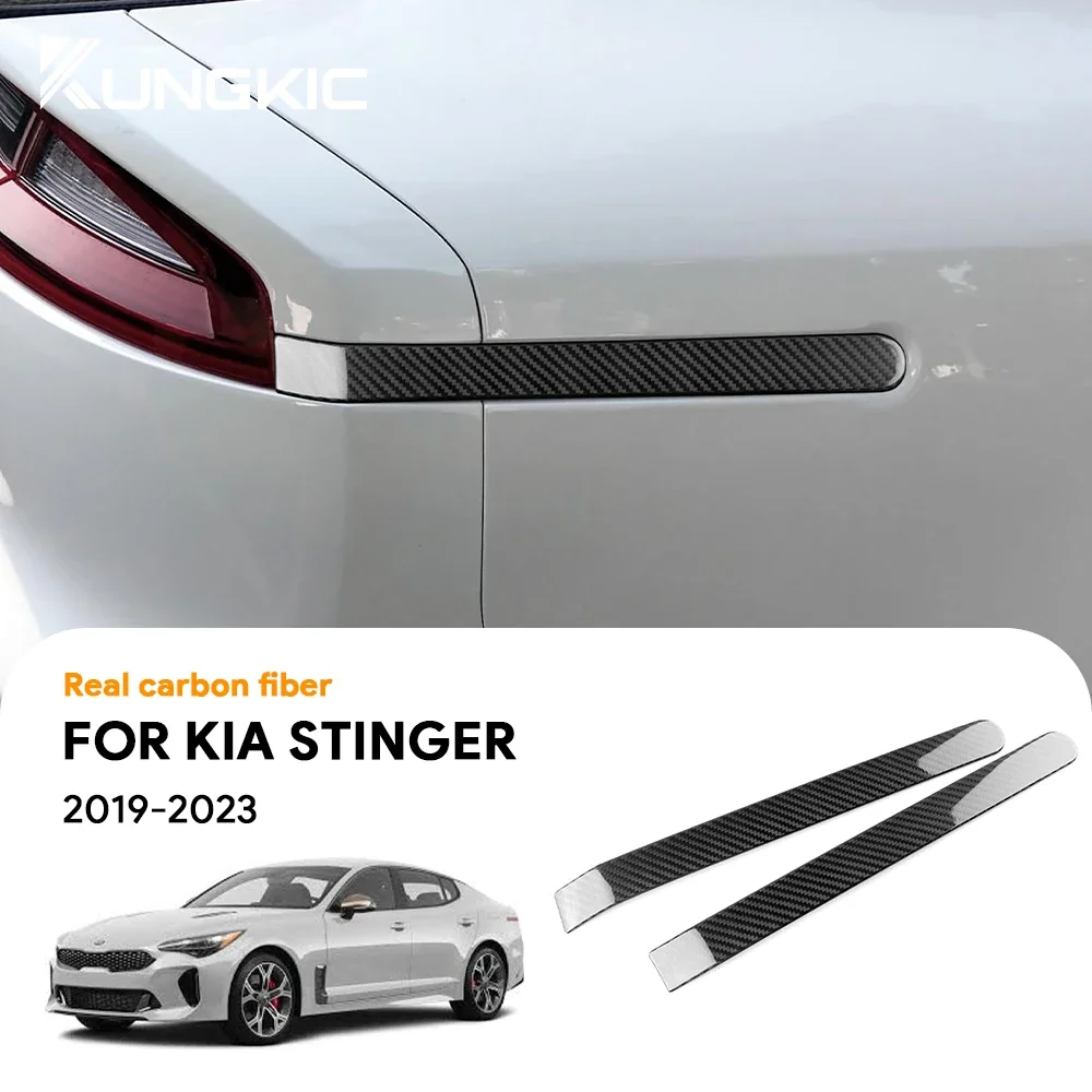 

Наклейка из настоящего твердого углеродного волокна для KIA Stinger 2019 2020 2021 2022 2023, LHD RHD, автомобильная полоса заднего стоп-сигнала, аксессуары