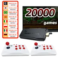 Console de videogame arcade 4k hd, bastão de jogos retrô para mame fba ps1, emulador de arcade com joystick duplo