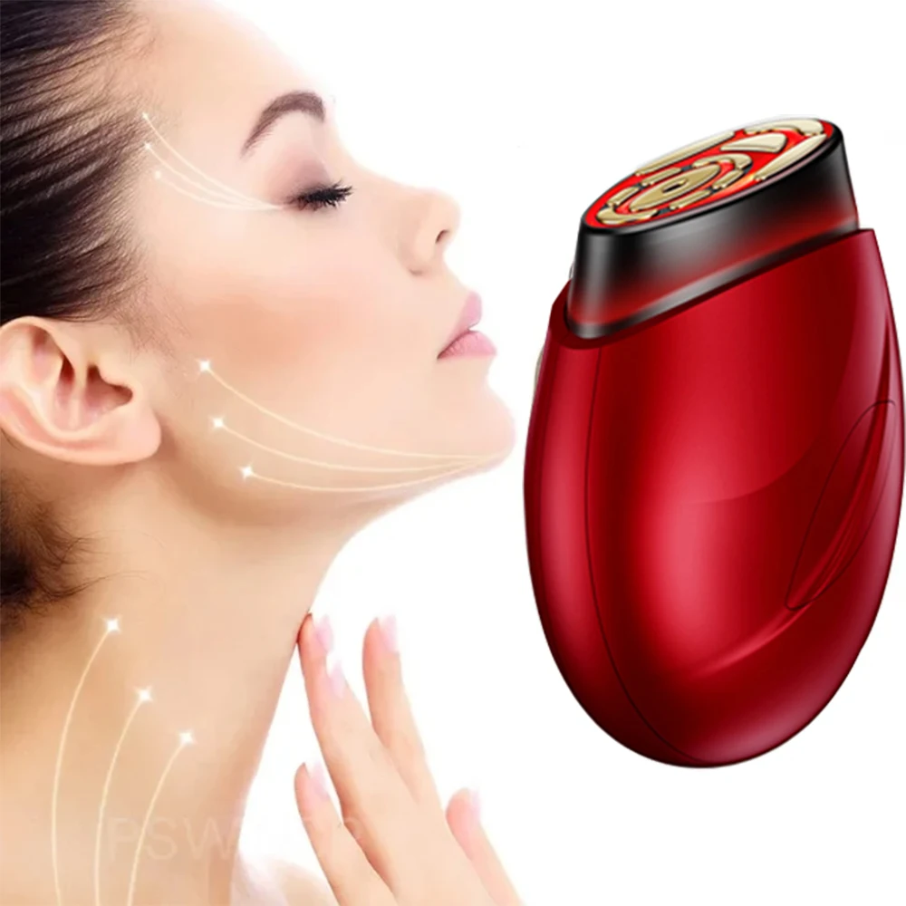 Kollagen Anti Falten Rf Face Lifting Lift Massagegerät Rot Licht Gestempelt Rf Ems Schönheit Instrument Für Gesichts Straffen Haut Maschine