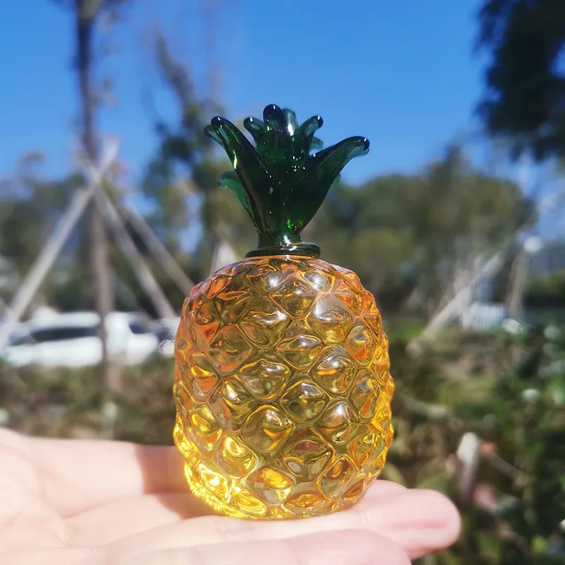 Crystal Pineapple Ornaments Home Decoration Fruit Figurine Cute Maison Birthday Gift Christmas Gifts Glass Deco  Crafts
