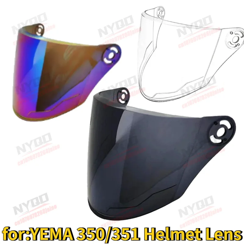 Motorcycle Helmet Lenses Sun Protection Wind Protection Safety High-definition Transparent Sun Visor Suitable for YEMA 350/351