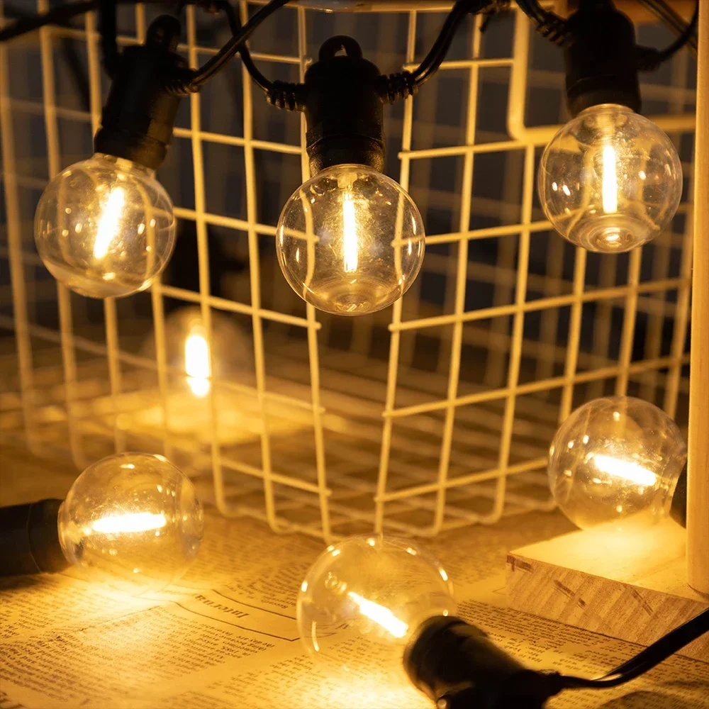 飛散防止ソーラーガーランドランプ屋外 G40 E12 ソケット 1200mAh 防水ガーデンライト屋外ソーラー照明装飾用