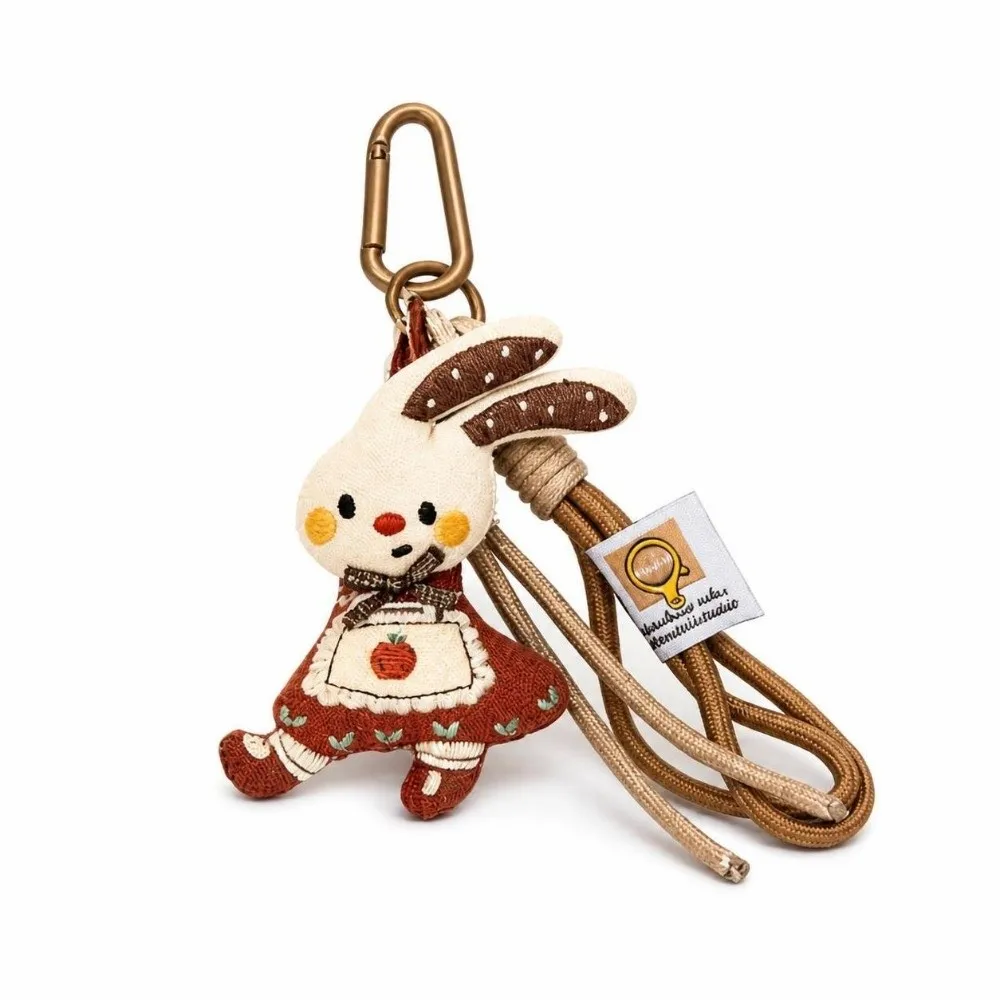 Cartoon Animal Keychain Charm Multicolor Horse Chicken Duck Lanyard Charm Cloth Ligth Weight Vintage Bag Decorative Pendant