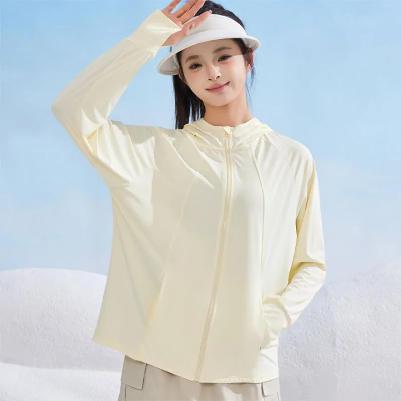 New Summer Women's Ice Silk Quick Drying Sunscreen Clothes Versatile Comfortable Uv Protection Hooded Coat UPF50+ Outdoor Jacket