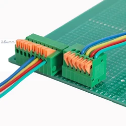 2.54mm Pitch 4 Poles Spring Clamp Terminal Blocks, Horizontal Wiring, ( 30 units a pack )