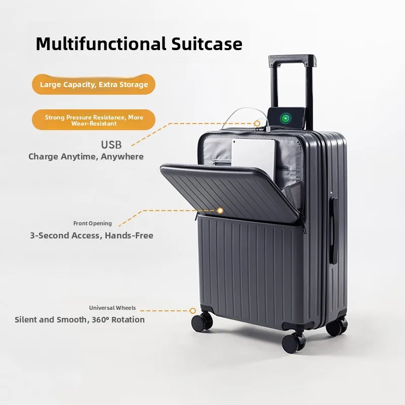 

Многофункциональный чемодан Lage 20 дюймов, ручная кладь с фронтальным открытием, прочный, с выдвижной ручкой, 28 дюймов, большой вместимости, для мужчин