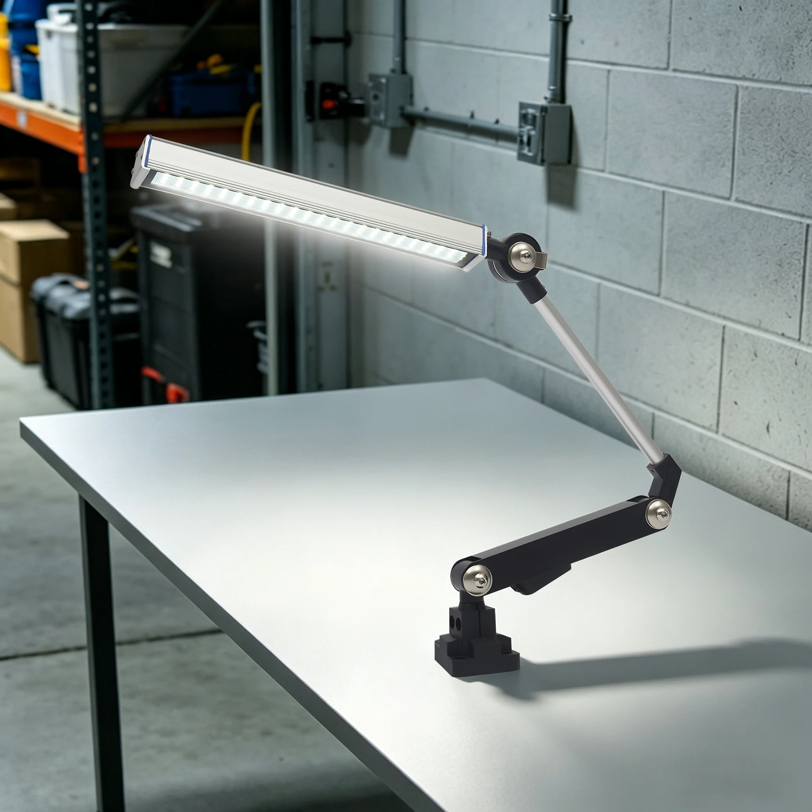 CNC Lathe Work Light, 20W/16W LED Machine Light with 360° Adjustable Arm, Foldable Workbench Light for Workshop Auto Repair