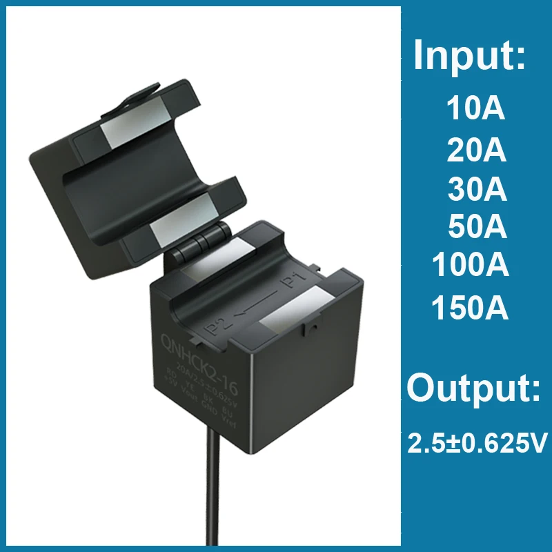 QNHCK2-16 10A 20A 30A 50A 100A 150A / 2.5±0.625V przekładnik prądowy z zaciskiem ct czujnik prądu z dzielonym rdzeniem przetwornik prądu Halla