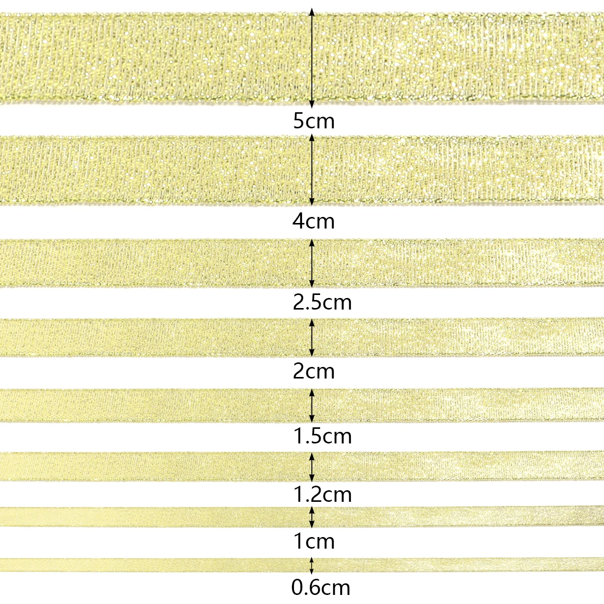 25 jardów/rolka 6-50mm złote srebrne wstążki błyszczącą satynową wstążką do ciasta rzemieślniczego opakowanie na prezenty materiały do dekoracji