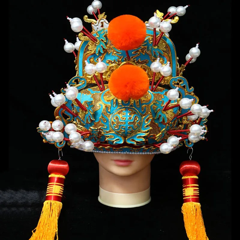 Chinese Traditional Opera King Hat, Opera Headdress, Peking Opera, Yue, Henan Opera, Stage Performance, Helmet Handmade