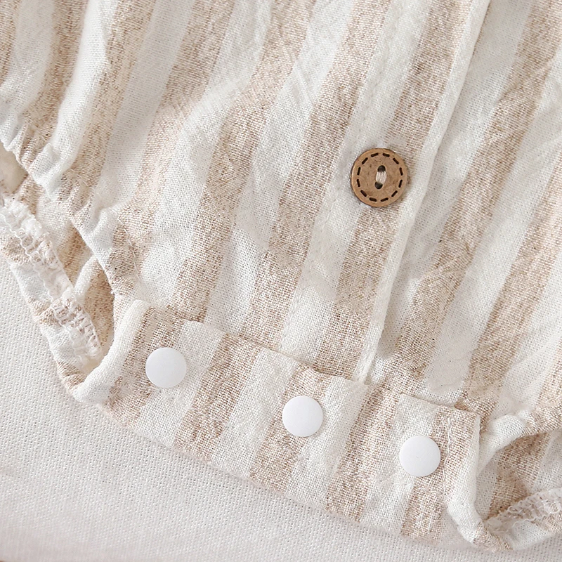 2025 New Autumn 0-24M Children Clothes Korean Style Climbing Suit Long Sleeved Cotton Stripe Infant Baby Girls Boys Jumpsuit